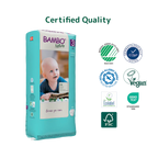 Bambo Nature Premium Baby Tape Diapers for Babies, Medium Size (4-8 Kgs), Super Absorbent, Breathable, Extra Soft, Dermatologically Tested, Hypoallergenic Infant Nappies With Wetness Indicator - 52 COUNTS