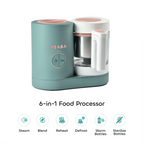 Beaba Babycook Neo - 6 In 1 Baby Food Maker, Blender, Steamer, Cooker & Sterilizer, Auto Shut-off Portable Baby Food Processor, Puree Maker and Warmer 0m+ :Eucalyptus