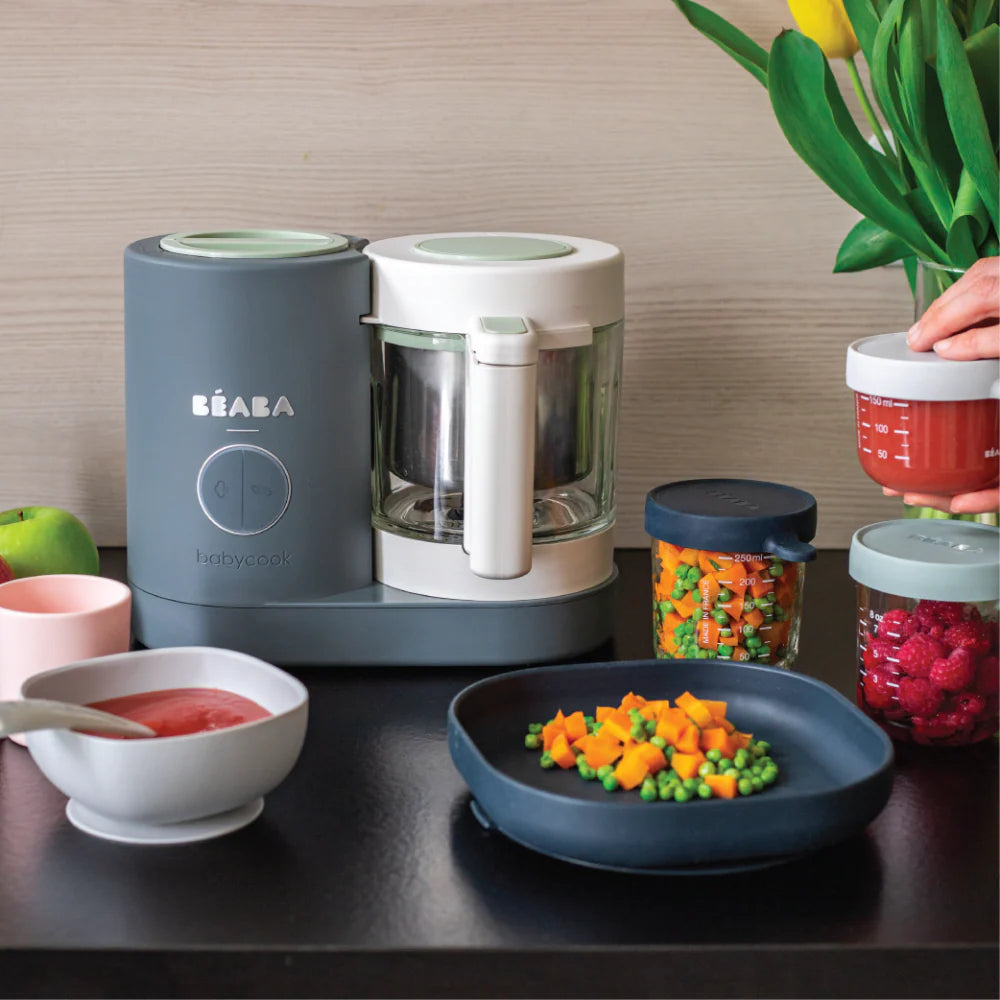 Beaba Babycook Neo - 6 In 1 Baby Food Maker, Blender, Steamer, Cooker & Sterilizer, Auto Shut-off Portable Baby Food Processor, Puree Maker and Warmer 0m+ : MINERAL