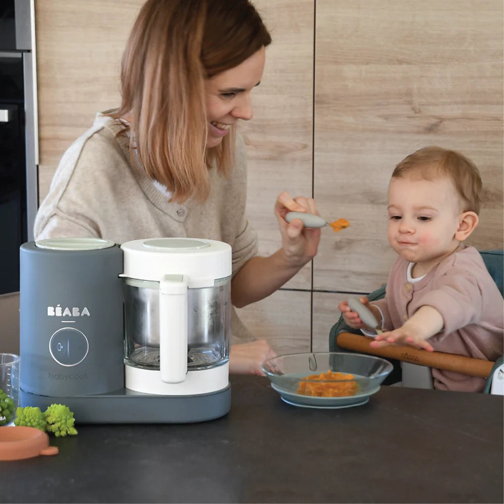 Beaba Babycook Neo - 6 In 1 Baby Food Maker, Blender, Steamer, Cooker & Sterilizer, Auto Shut-off Portable Baby Food Processor, Puree Maker and Warmer 0m+ : MINERAL