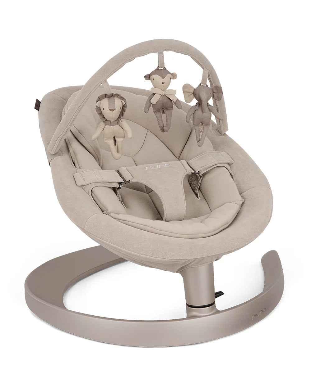 Nuna Leaf Grow Baby Bouncer-Organic Jersey Knit Cotton Insert-3 Ergonomic Recline Positions-With Toy Bar-2 Years Warranty-For Infants-Chateau