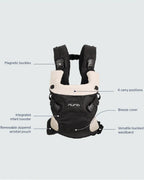 Nuna Cudl Clik Baby Carrier-4 Carry Positions-Innovative Leg Openings-For 0 to 3Y (Upto 16Kg)-Denim