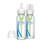 Dr. Brown’s Anti-Colic Options+ Narrow Glass Baby Bottle, 8oz/250ML, 2-Pack