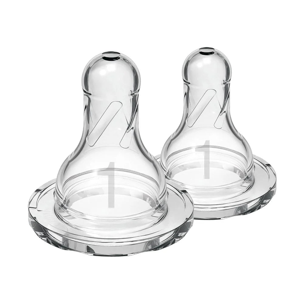 Dr. Brown's Natural Flow Narrow Baby Bottle Silicone Level 1 Nipple, 2-Pack