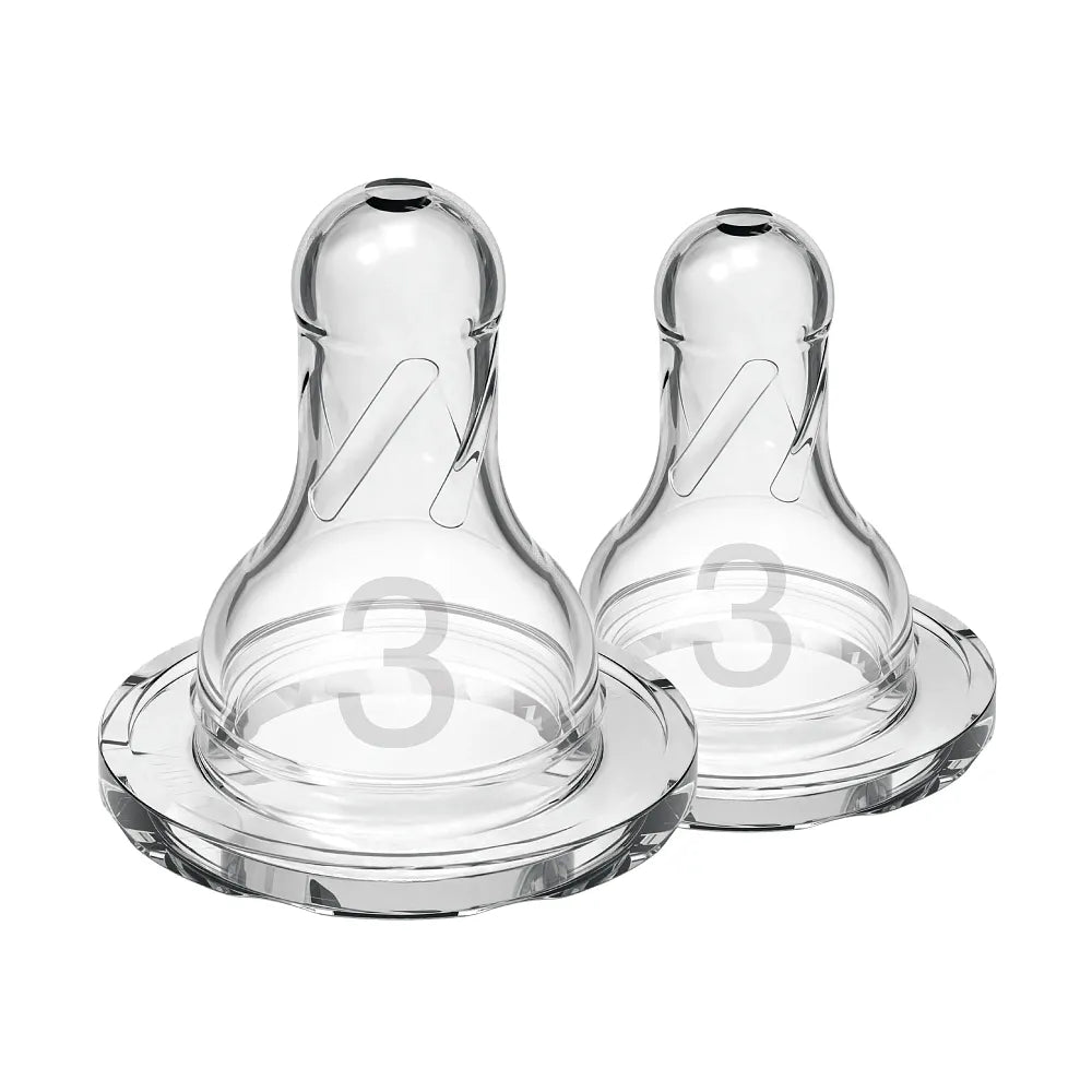 Dr. Brown's Natural Flow Narrow Baby Bottle Silicone Level 3 Nipple, 2-Pack SKU: 332-INA