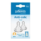 Dr. Brown's Natural Flow Narrow Baby Bottle Silicone Level 3 Nipple, 2-Pack SKU: 332-INA
