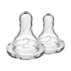 Dr. Brown's Natural Flow Narrow Baby Bottle Silicone Level 2 Nipple, 2-Pack)