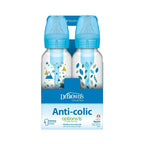 Dr. Brown's Natural Flow Anti-Colic Options+ Narrow Baby Bottle, 8 oz/250 ml, Blue Nature, 4-Pack