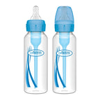 Dr. Brown's Natural Flow Anti-Colic Options+ Narrow Baby Bottle, 8 oz/250 ml, Blue, 2-Pack