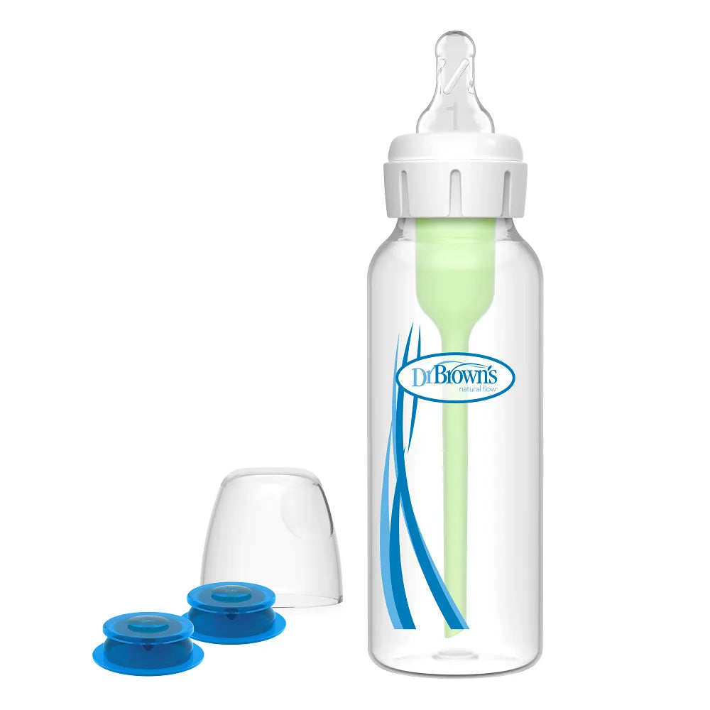 Dr. Brown’s PP Narrow Specialty Feeding System Bottle w/ L1 Nipple + extra One-Way valve 8 oz/250 ml, 1-Pack