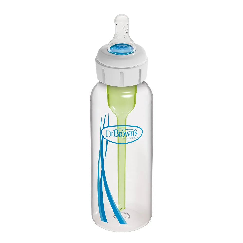 Dr. Brown’s PP Narrow Specialty Feeding System Bottle w/ L1 Nipple + extra One-Way valve 8 oz/250 ml, 1-Pack