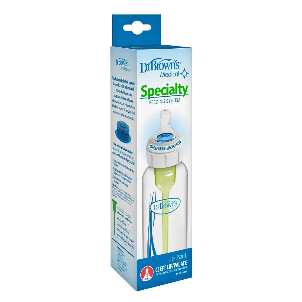 Dr. Brown’s PP Narrow Specialty Feeding System Bottle w/ L1 Nipple + extra One-Way valve 8 oz/250 ml, 1-Pack