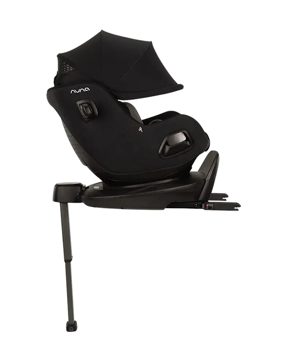Nuna PRUU Aire Baby Car Seat-Convertible (Forward & Rear Facing)-360 Degrees Rotation-With Retractabe Sun Canopy-Moisture Absorbing Airy Mesh-5 Positions Recline In Both Mode-For 0 to 4Y (Upto 19 Kg)-Caviar