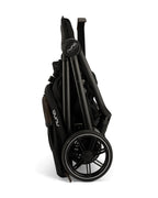 Nuna TRVL LX Cabin Friendly Baby Stroller-With Cup Holder-One Hand Fold-Big Rear Wheels-Car Seat Compatible-Includes Rain Cover & Travel Bag-2 Years Warranty-Pram for 0 to 4Y (Upto 22Kg)-Caviar