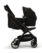 Nuna TRVL LX Cabin Friendly Baby Stroller-With Cup Holder-One Hand Fold-Big Rear Wheels-Car Seat Compatible-Includes Rain Cover & Travel Bag-2 Years Warranty-Pram for 0 to 4Y (Upto 22Kg)-Caviar