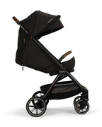 Nuna TRVL LX Cabin Friendly Baby Stroller-With Cup Holder-One Hand Fold-Big Rear Wheels-Car Seat Compatible-Includes Rain Cover & Travel Bag-2 Years Warranty-Pram for 0 to 4Y (Upto 22Kg)-Caviar