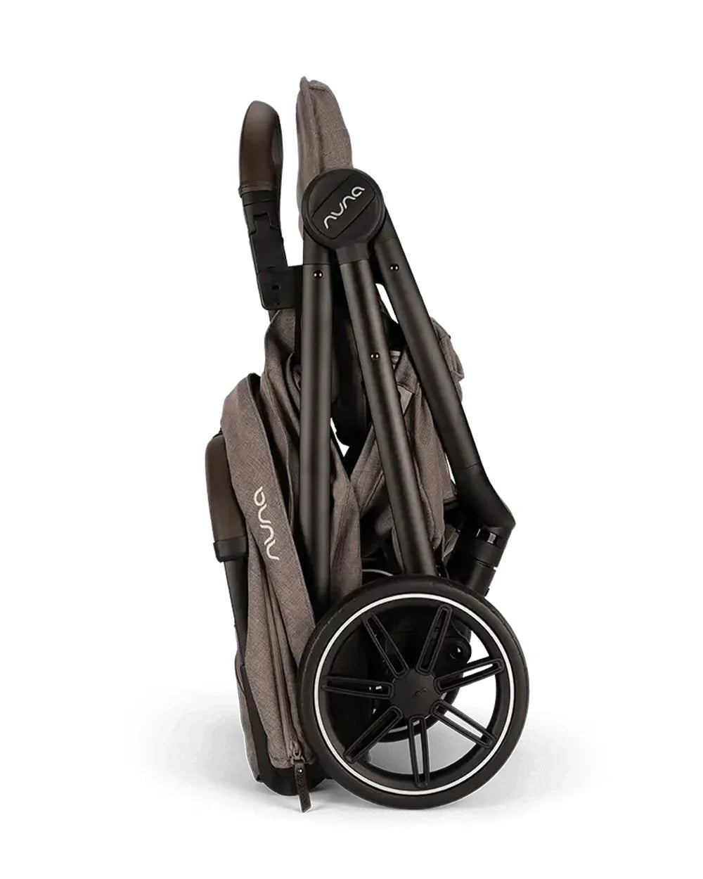 Nuna TRVL LX Cabin Friendly Baby Stroller-With Cup Holder-One Hand Fold-Big Rear Wheels-Car Seat Compatible-Includes Rain Cover & Travel Bag-2 Years Warranty-Pram for 0 to 4Y (Upto 22Kg)-Cedar