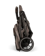 Nuna TRVL LX Cabin Friendly Baby Stroller-With Cup Holder-One Hand Fold-Big Rear Wheels-Car Seat Compatible-Includes Rain Cover & Travel Bag-2 Years Warranty-Pram for 0 to 4Y (Upto 22Kg)-Cedar