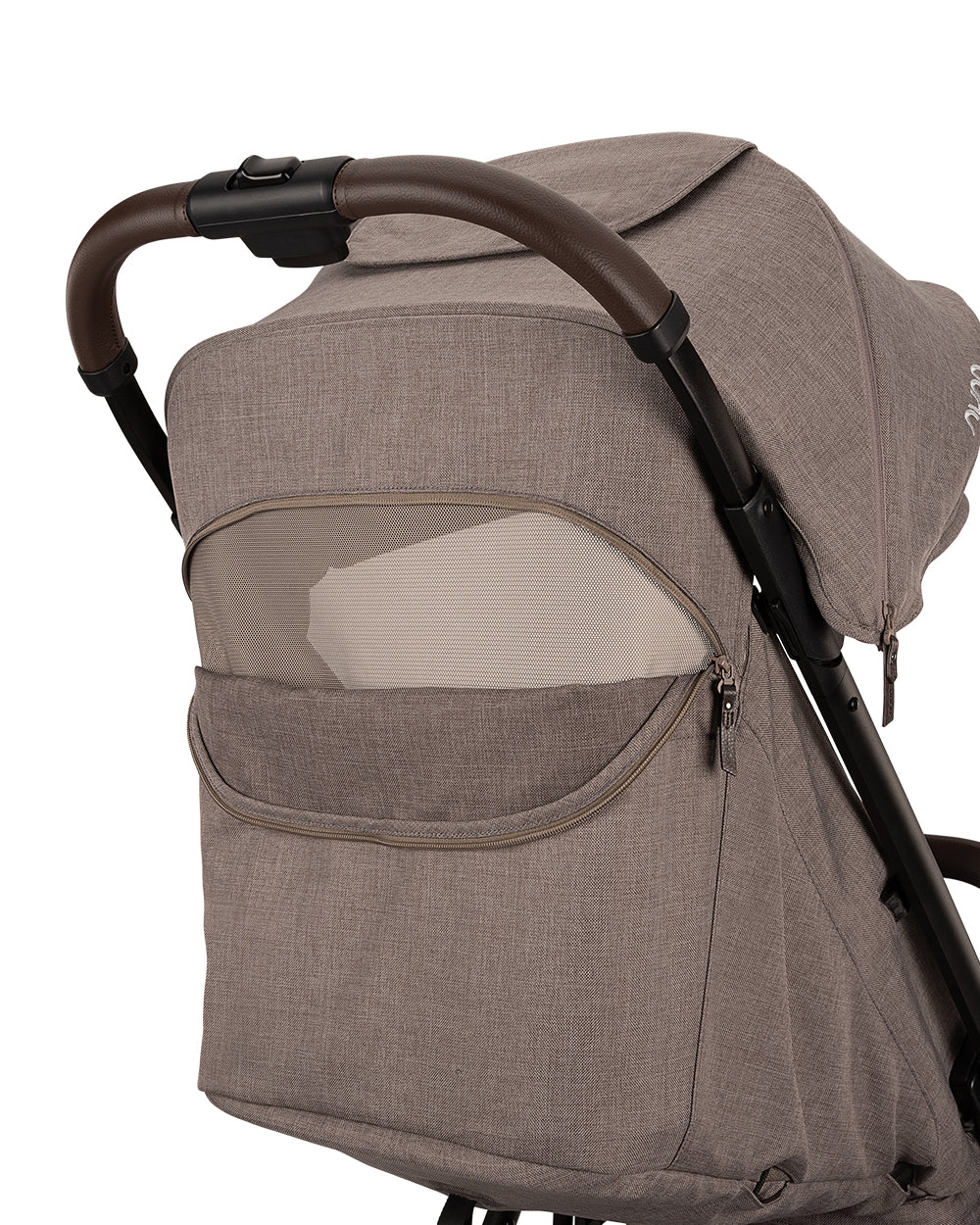 Nuna TRVL LX Cabin Friendly Baby Stroller-With Cup Holder-One Hand Fold-Big Rear Wheels-Car Seat Compatible-Includes Rain Cover & Travel Bag-2 Years Warranty-Pram for 0 to 4Y (Upto 22Kg)-Cedar