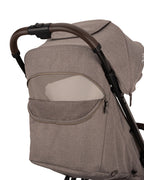 Nuna TRVL LX Cabin Friendly Baby Stroller-With Cup Holder-One Hand Fold-Big Rear Wheels-Car Seat Compatible-Includes Rain Cover & Travel Bag-2 Years Warranty-Pram for 0 to 4Y (Upto 22Kg)-Cedar