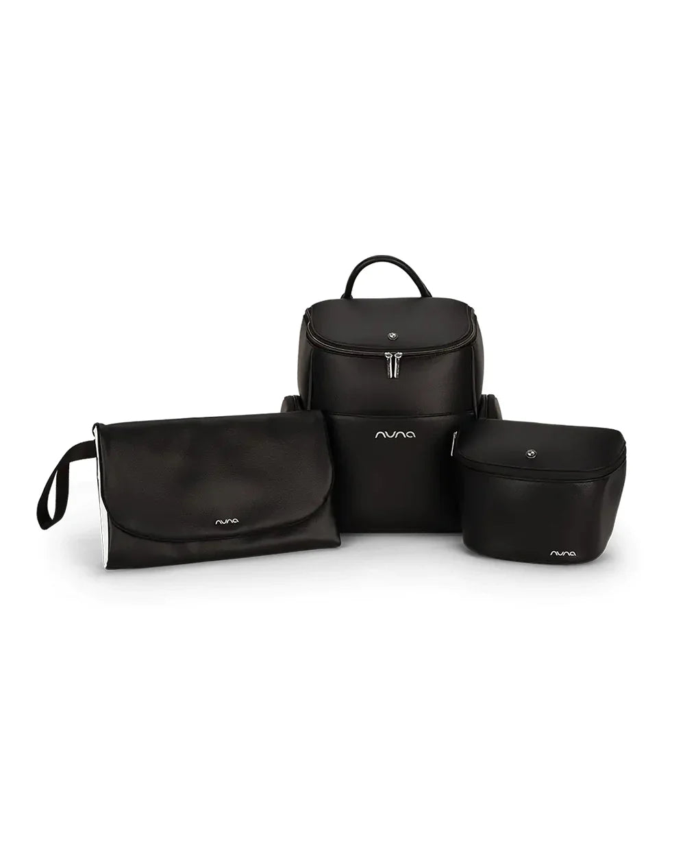Nuna Essential BMW Collection Diaper Bag-Backpack-Changing Pad With Magnetic Closure-Removable Toiletry Pouch-Back Pocket Unzips Into Trolley Sleeve-Element