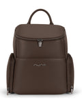 Nuna Essential Diaper Bag-Backpack-Changing Pad With Magnetic Closure-Removable Toiletry Pouch-Back Pocket Unzips Into Trolley Sleeve-Cocoa