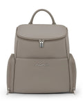 Nuna Essential Diaper Bag-Backpack-Changing Pad With Magnetic Closure-Removable Toiletry Pouch-Back Pocket Unzips Into Trolley Sleeve-Taupe