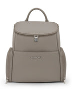 Nuna Essential Diaper Bag-Backpack-Changing Pad With Magnetic Closure-Removable Toiletry Pouch-Back Pocket Unzips Into Trolley Sleeve-Taupe