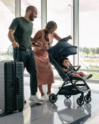Nuna TRVL Cabin Friendly Baby Stroller-With Cup Holder-One Touch Fold-Compact Size-Pram for 0M+ (Upto 22Kg)-Caviar