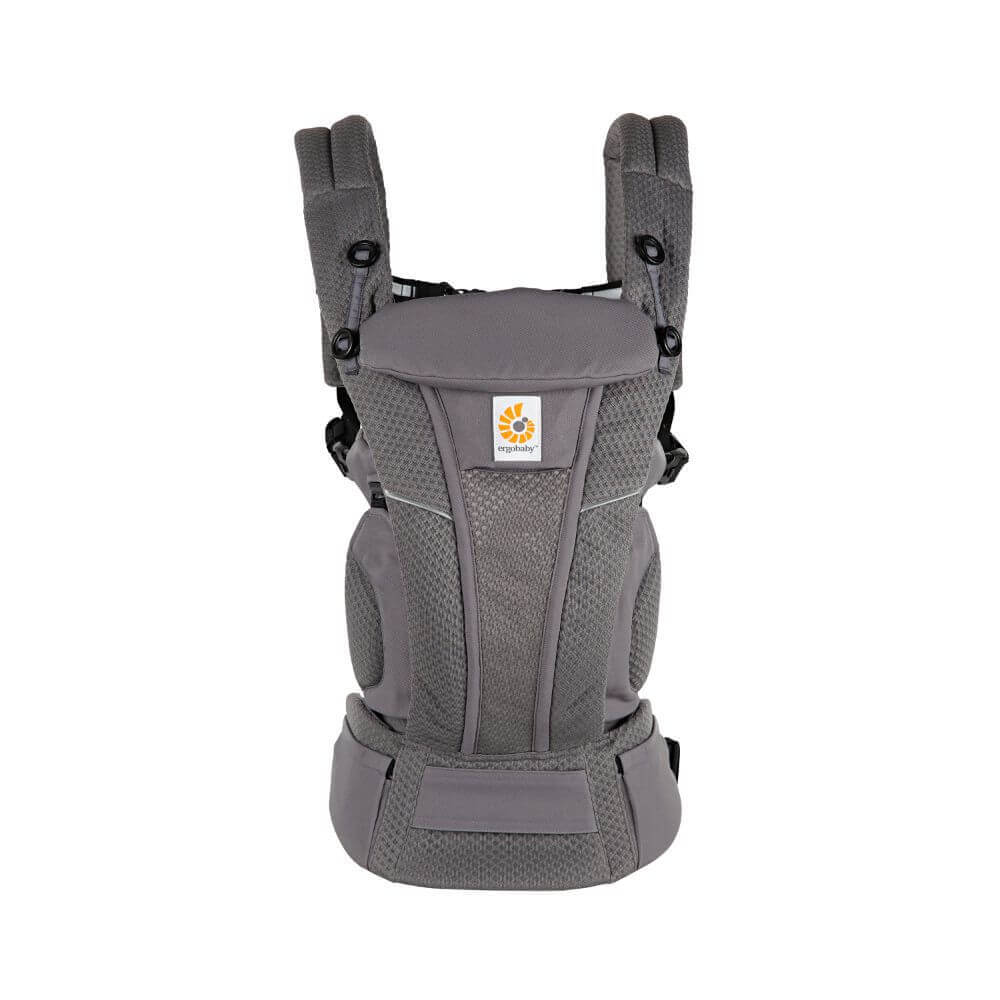 Ergobaby Omni Breeze Baby Carrier - Lightweight Newborn to Toddler Carrier with Breathable Soft Mesh, Enhanced Lumbar Support, Adjustable Waistbelt & Cross Straps, Privacy Hood, 4 Carry Positions, 3-20Kgs, Birth - 4 Years, Graphite Grey
