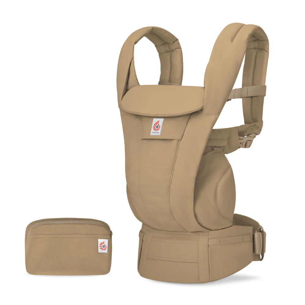 Ergobaby Omni Deluxe Baby Carrier - Lightweight Newborn to Toddler Carrier with Breathable Soft Cotton, Enhanced Lumbar Support, Adjustable Waistbelt & Cross Straps, Privacy Hood, 4 Carry Positions, 6 Storage Pockets, 3-20Kgs, Birth - 4 Years, Camel