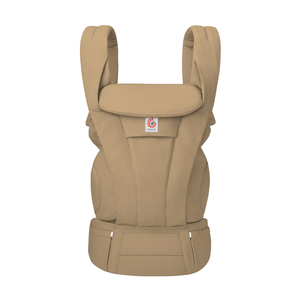 Ergobaby Omni Deluxe Baby Carrier - Lightweight Newborn to Toddler Carrier with Breathable Soft Cotton, Enhanced Lumbar Support, Adjustable Waistbelt & Cross Straps, Privacy Hood, 4 Carry Positions, 6 Storage Pockets, 3-20Kgs, Birth - 4 Years, Camel