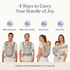 Ergobaby Omni Deluxe Baby Carrier - Lightweight Newborn to Toddler Carrier with Breathable Soft Cotton, Enhanced Lumbar Support, Adjustable Waistbelt & Cross Straps, Privacy Hood, 4 Carry Positions, 6 Storage Pockets, 3-20Kgs, Birth - 4 Years, Camel