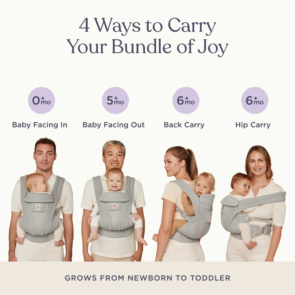 Ergobaby Omni Deluxe Baby Carrier - Lightweight Newborn to Toddler Carrier with Breathable Soft Cotton, Enhanced Lumbar Support, Adjustable Waistbelt & Cross Straps, Privacy Hood, 4 Carry Positions, 6 Storage Pockets, 3-20Kgs, Birth - 4 Years, Camel