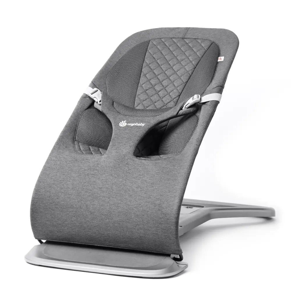 Ergobaby Evolve 3-in-1 Bouncer – Adjustable Multi-Position Baby Bouncer Seat with Newborn Insert, Head to Hip Support, Ergonomic & Lightweight Rocking Chair, Folds Flat for Easy Storage, From Newborn to Toddler, 2-13 Kgs, Birth - 2Years-CHARCOAL GREY