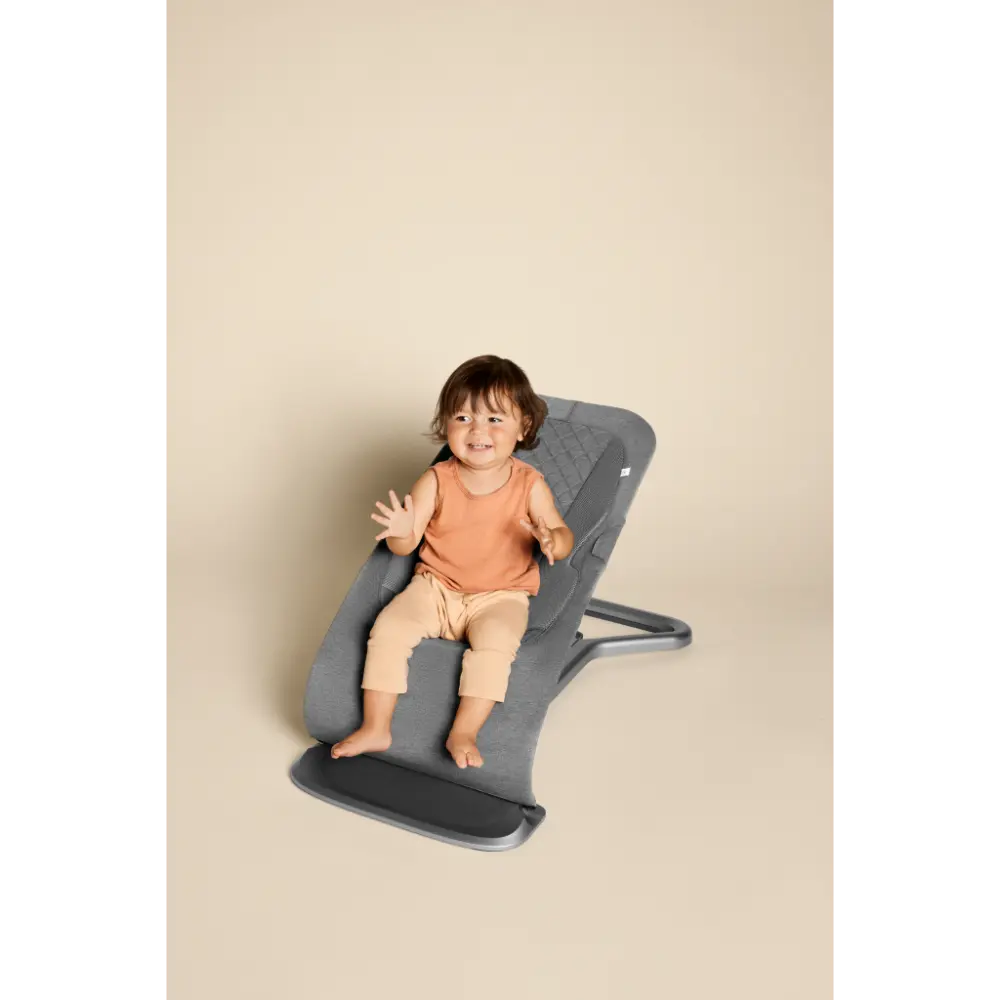 Ergobaby Evolve 3-in-1 Bouncer – Adjustable Multi-Position Baby Bouncer Seat with Newborn Insert, Head to Hip Support, Ergonomic & Lightweight Rocking Chair, Folds Flat for Easy Storage, From Newborn to Toddler, 2-13 Kgs, Birth - 2Years-CHARCOAL GREY