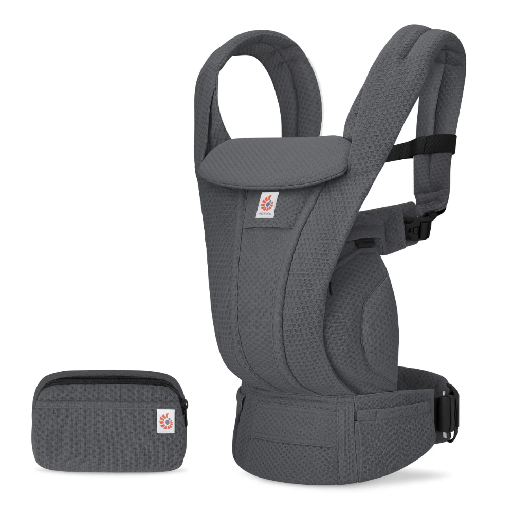 Ergobaby Omni Deluxe Baby Carrier – Lightweight, Breathable Mesh, Adjustable Waistbelt, Lumbar Support, 4 Carry Positions, Privacy Hood, 6 Pockets, Newborn to Toddler (3–20 kg, 0–4 Years), Graphite Grey