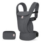 Ergobaby Omni Deluxe Baby Carrier – Lightweight, Breathable Mesh, Adjustable Waistbelt, Lumbar Support, 4 Carry Positions, Privacy Hood, 6 Pockets, Newborn to Toddler (3–20 kg, 0–4 Years), Graphite Grey