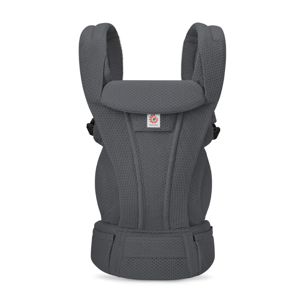 Ergobaby Omni Deluxe Baby Carrier – Lightweight, Breathable Mesh, Adjustable Waistbelt, Lumbar Support, 4 Carry Positions, Privacy Hood, 6 Pockets, Newborn to Toddler (3–20 kg, 0–4 Years), Graphite Grey