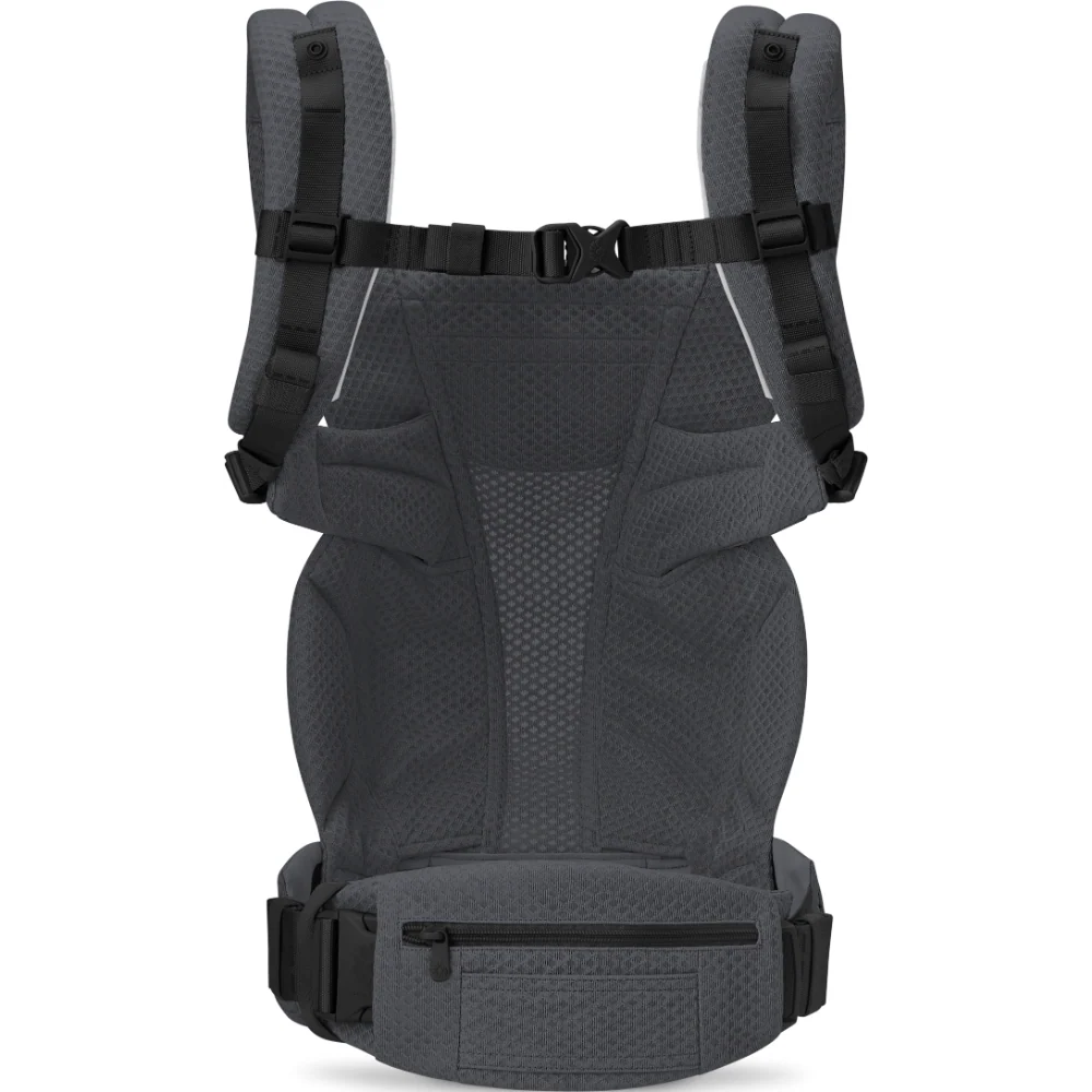 Ergobaby Omni Deluxe Baby Carrier – Lightweight, Breathable Mesh, Adjustable Waistbelt, Lumbar Support, 4 Carry Positions, Privacy Hood, 6 Pockets, Newborn to Toddler (3–20 kg, 0–4 Years), Graphite Grey