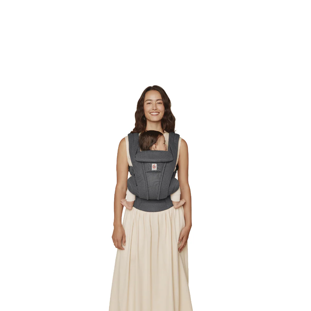 Ergobaby Omni Deluxe Baby Carrier – Lightweight, Breathable Mesh, Adjustable Waistbelt, Lumbar Support, 4 Carry Positions, Privacy Hood, 6 Pockets, Newborn to Toddler (3–20 kg, 0–4 Years), Graphite Grey
