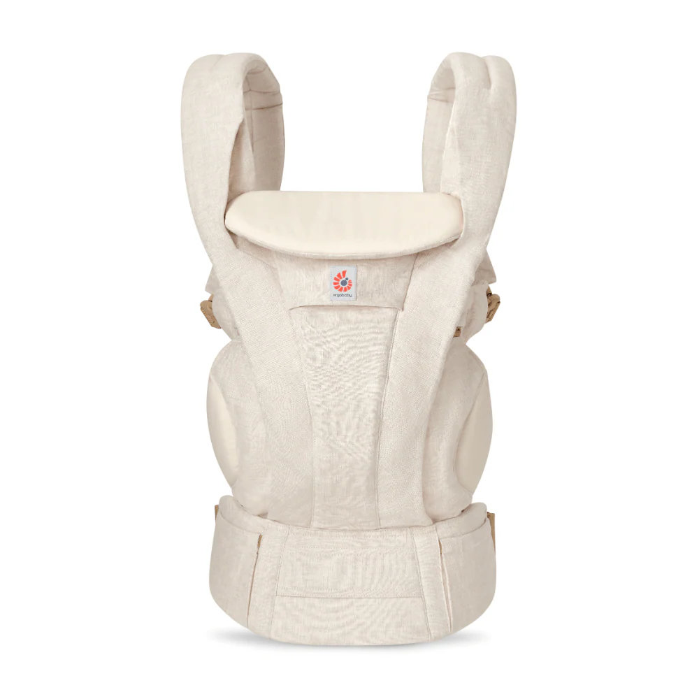 Ergobaby Omni Deluxe Baby Carrier - Lightweight Newborn to Toddler Carrier with Breathable Linen Fabric, Enhanced Lumbar Support, Adjustable Waistbelt & Cross Straps, Privacy Hood, 4 Carry Positions, 6 Storage Pockets, 3-20Kgs, Birth - 4 Years, Linen