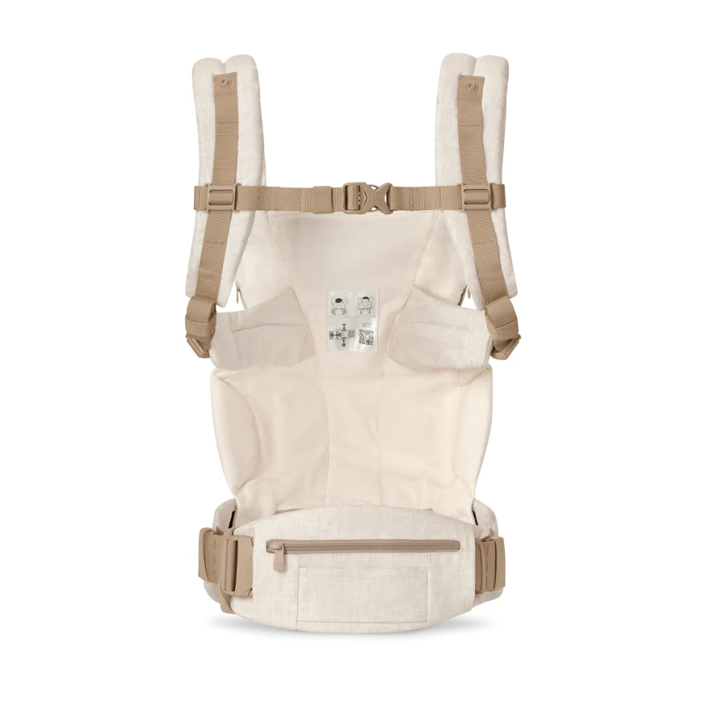 Ergobaby Omni Deluxe Baby Carrier - Lightweight Newborn to Toddler Carrier with Breathable Linen Fabric, Enhanced Lumbar Support, Adjustable Waistbelt & Cross Straps, Privacy Hood, 4 Carry Positions, 6 Storage Pockets, 3-20Kgs, Birth - 4 Years, Linen