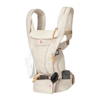 Ergobaby Omni Deluxe Baby Carrier - Lightweight Newborn to Toddler Carrier with Breathable Linen Fabric, Enhanced Lumbar Support, Adjustable Waistbelt & Cross Straps, Privacy Hood, 4 Carry Positions, 6 Storage Pockets, 3-20Kgs, Birth - 4 Years, Linen
