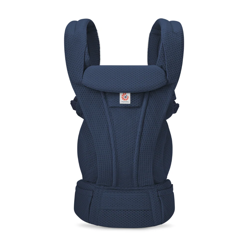 Ergobaby Omni Deluxe Baby Carrier – Lightweight, Breathable Mesh, Adjustable Waistbelt, Lumbar Support, 4 Carry Positions, Privacy Hood, 6 Pockets, Newborn to Toddler (3–20 kg, 0–4 Years), Midnight Blue