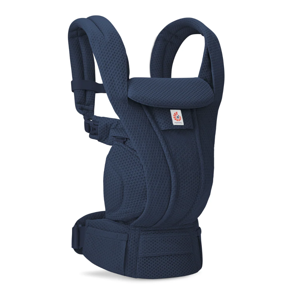 Ergobaby Omni Deluxe Baby Carrier – Lightweight, Breathable Mesh, Adjustable Waistbelt, Lumbar Support, 4 Carry Positions, Privacy Hood, 6 Pockets, Newborn to Toddler (3–20 kg, 0–4 Years), Midnight Blue