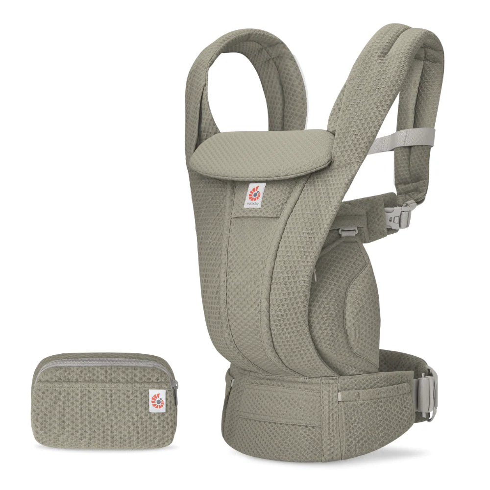 Ergobaby Omni Deluxe Baby Carrier - Lightweight Newborn to Toddler Carrier with Breathable Soft Mesh, Enhanced Lumbar Support, Adjustable Waistbelt & Cross Straps, Privacy Hood, 4 Carry Positions, 6 Storage Pockets, 3-20Kgs, Birth - 4 Years - Soft Olive