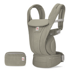 Ergobaby Omni Deluxe Baby Carrier - Lightweight Newborn to Toddler Carrier with Breathable Soft Mesh, Enhanced Lumbar Support, Adjustable Waistbelt & Cross Straps, Privacy Hood, 4 Carry Positions, 6 Storage Pockets, 3-20Kgs, Birth - 4 Years - Soft Olive