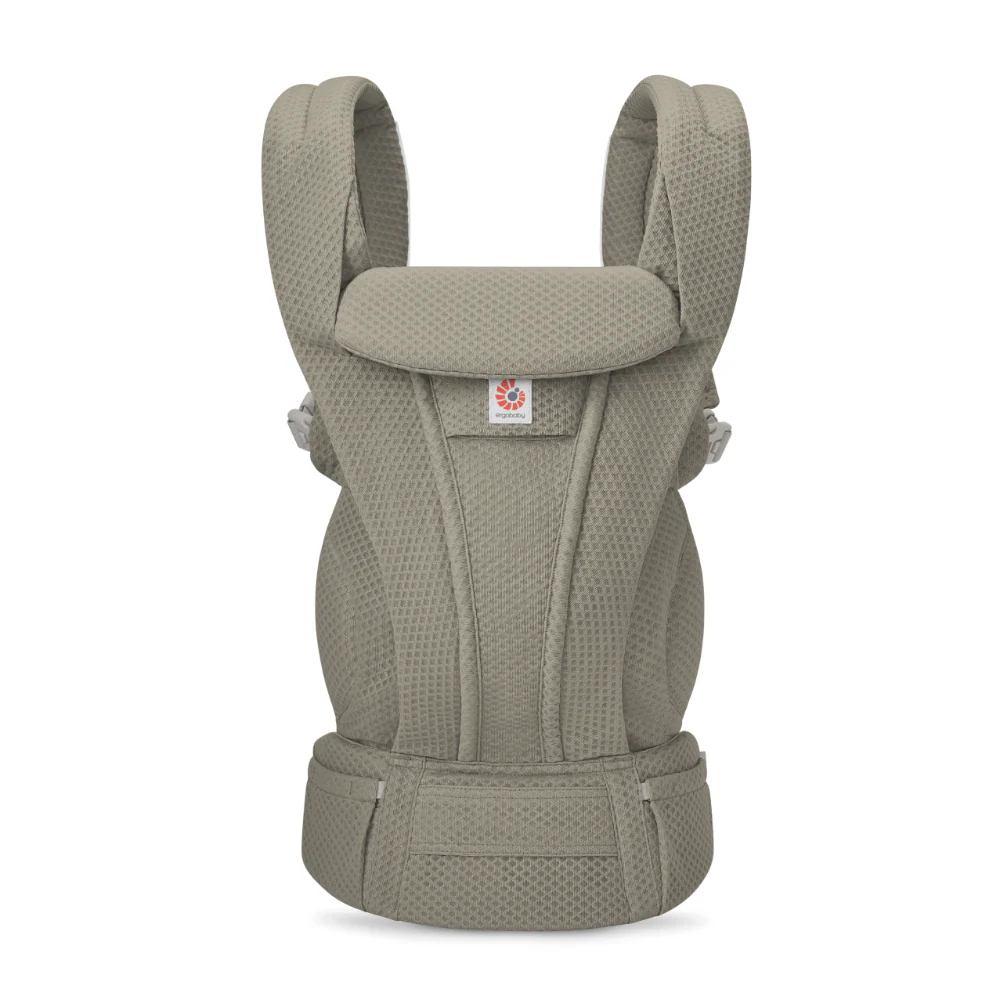 Ergobaby Omni Deluxe Baby Carrier - Lightweight Newborn to Toddler Carrier with Breathable Soft Mesh, Enhanced Lumbar Support, Adjustable Waistbelt & Cross Straps, Privacy Hood, 4 Carry Positions, 6 Storage Pockets, 3-20Kgs, Birth - 4 Years - Soft Olive