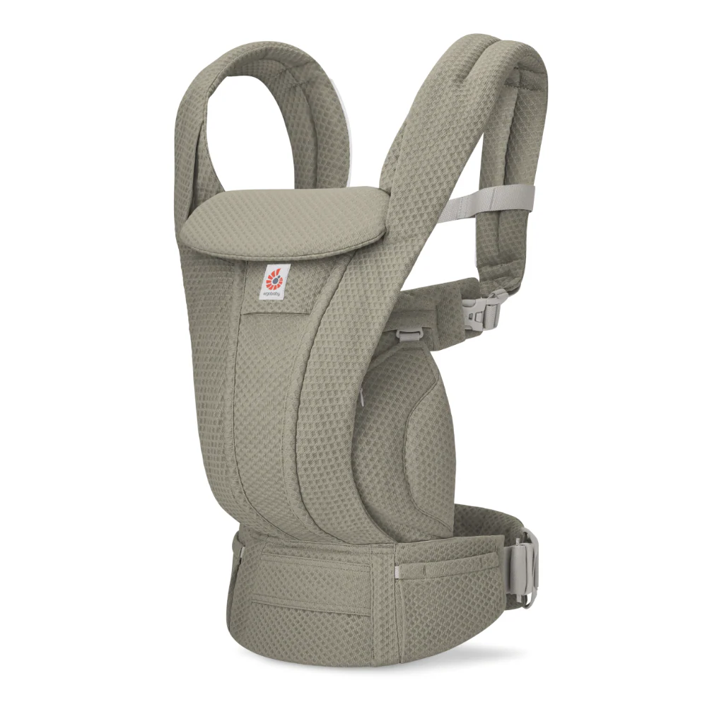 Ergobaby Omni Deluxe Baby Carrier - Lightweight Newborn to Toddler Carrier with Breathable Soft Mesh, Enhanced Lumbar Support, Adjustable Waistbelt & Cross Straps, Privacy Hood, 4 Carry Positions, 6 Storage Pockets, 3-20Kgs, Birth - 4 Years - Soft Olive